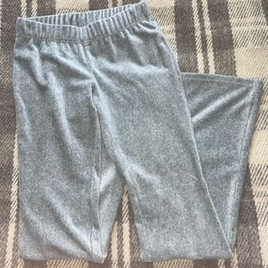 Grey Velvet Flare Pants